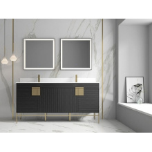 Luxury Wooden Double Sink Mirror Bathroom Vanity Cabinets